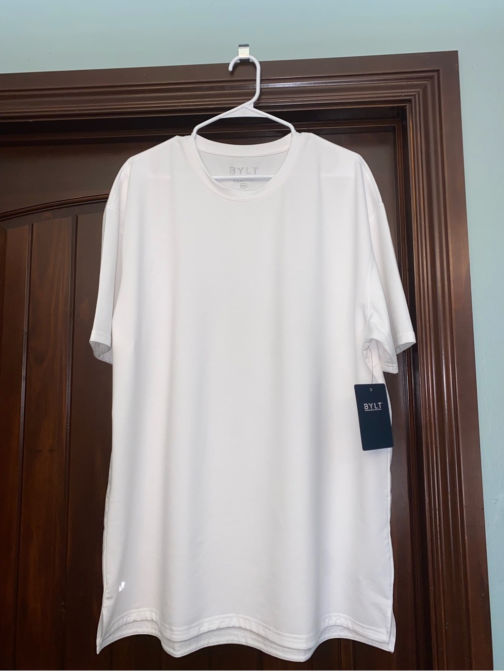 BYLT XXL NWT Premium Basic Signature White Drop Cut Short Sleeve Tee Shirt